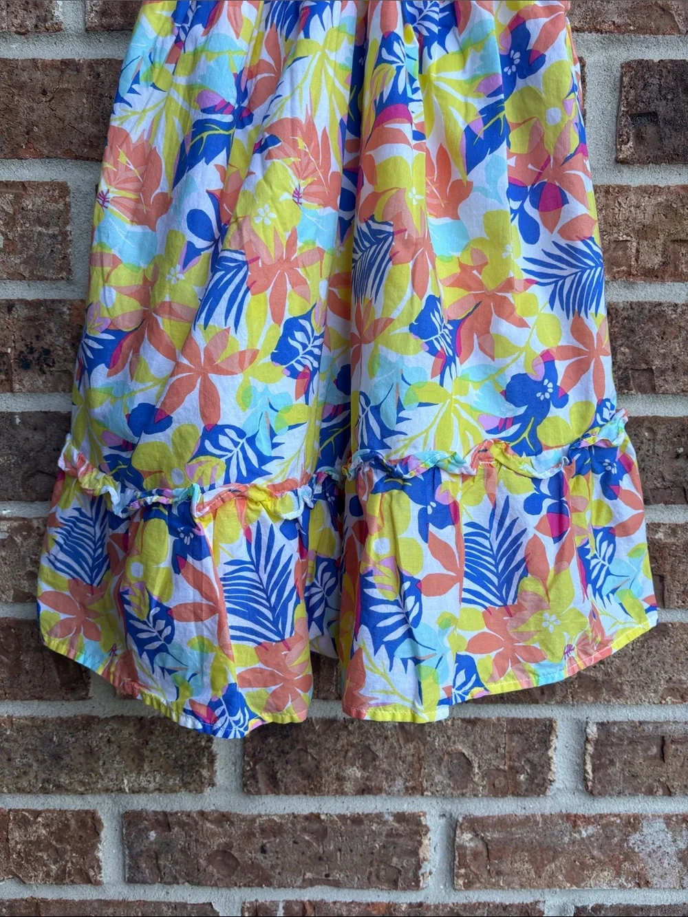 Janie and jack Tropical Floral Sundress - Yellow, Coral & Blue